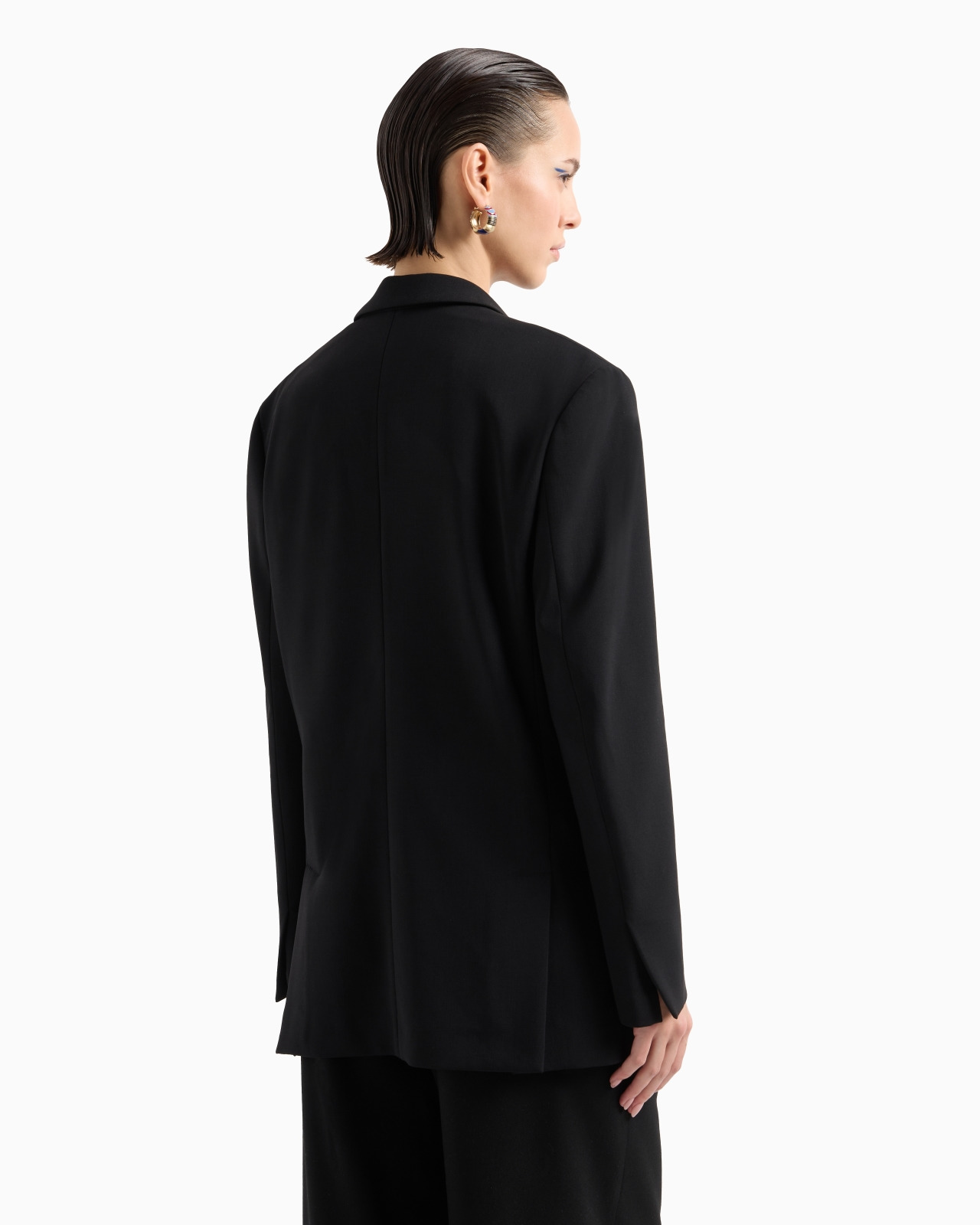 SINGLE-BREASTED JACKET IN STRETCH WOOL BARATHEA - 3