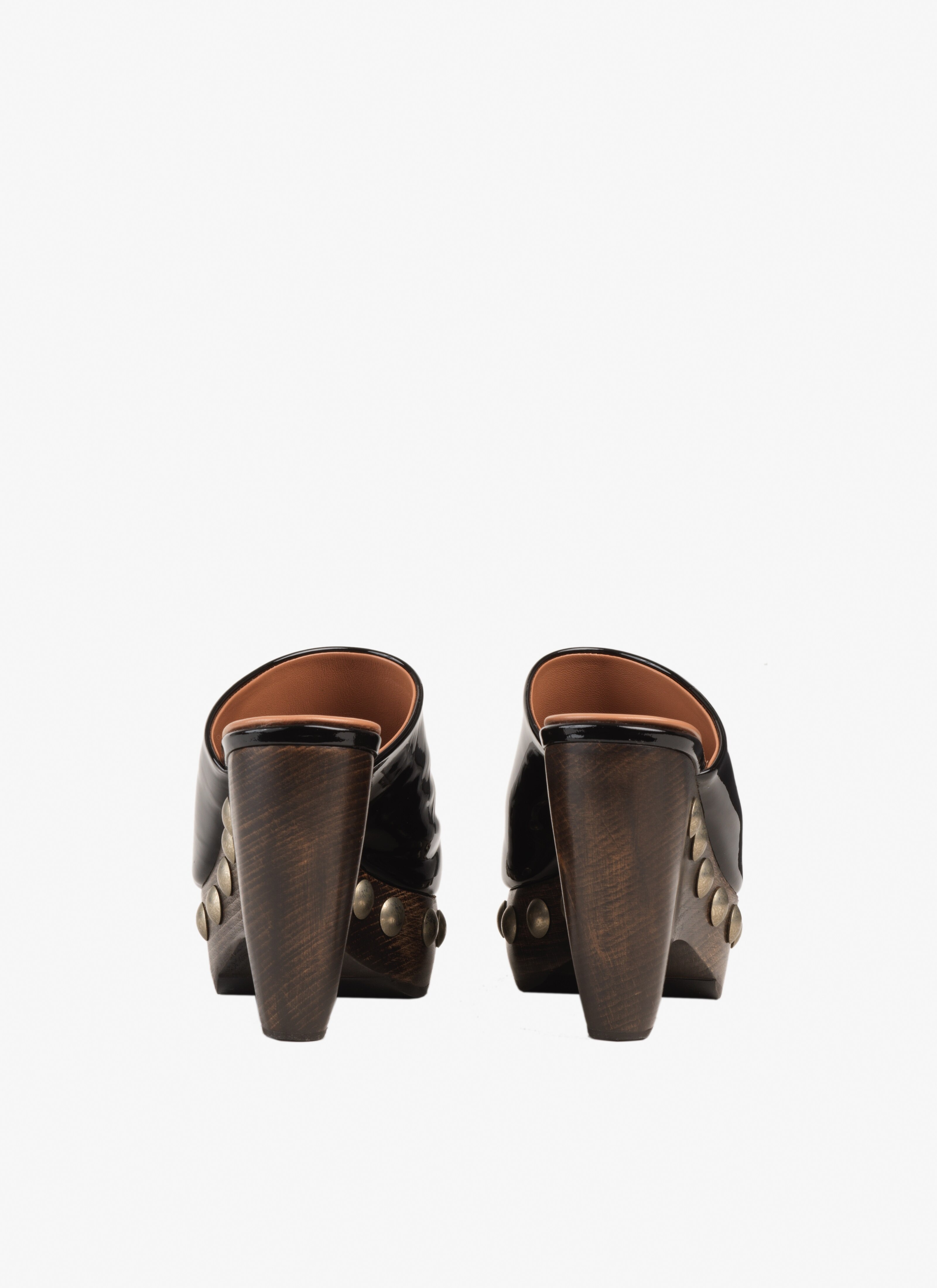 LE SABOT CLOGS IN PATENT CALFSKIN & WOOD - 3