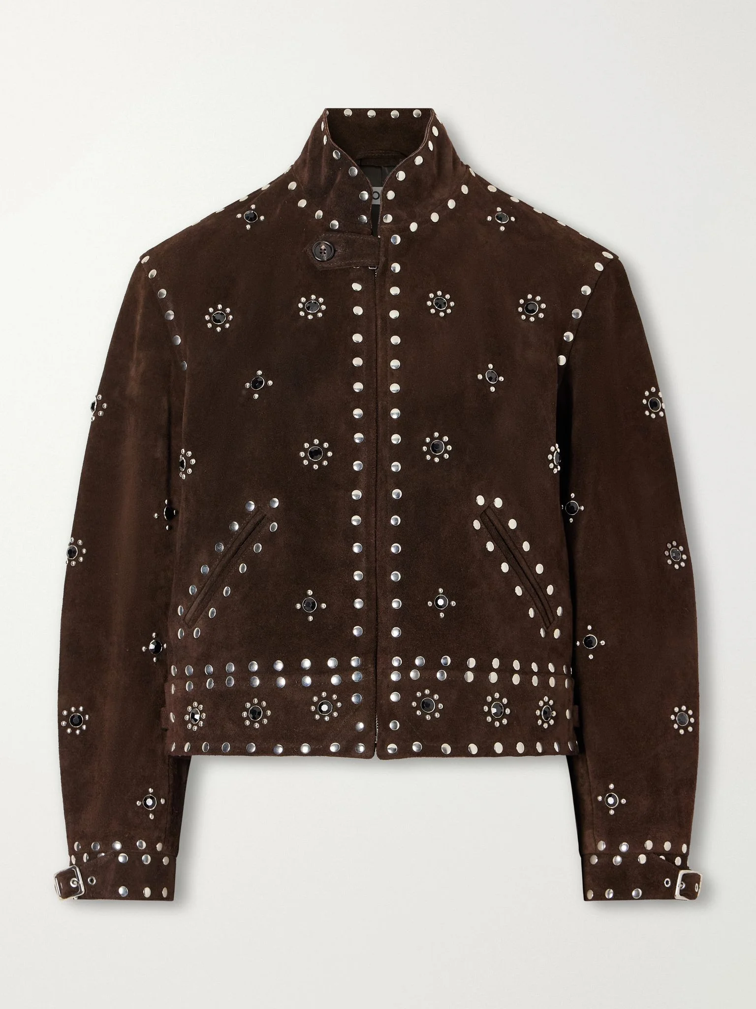 Howard studded suede jacket Dark brown - 1