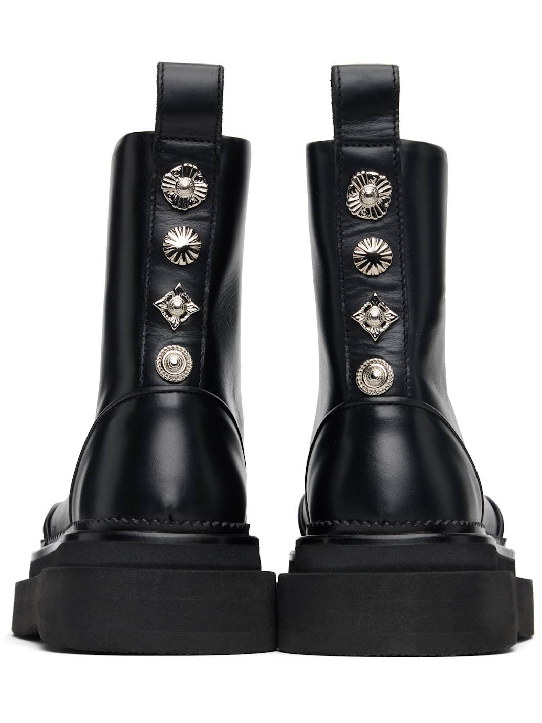Black Hard Leather Boots - 2