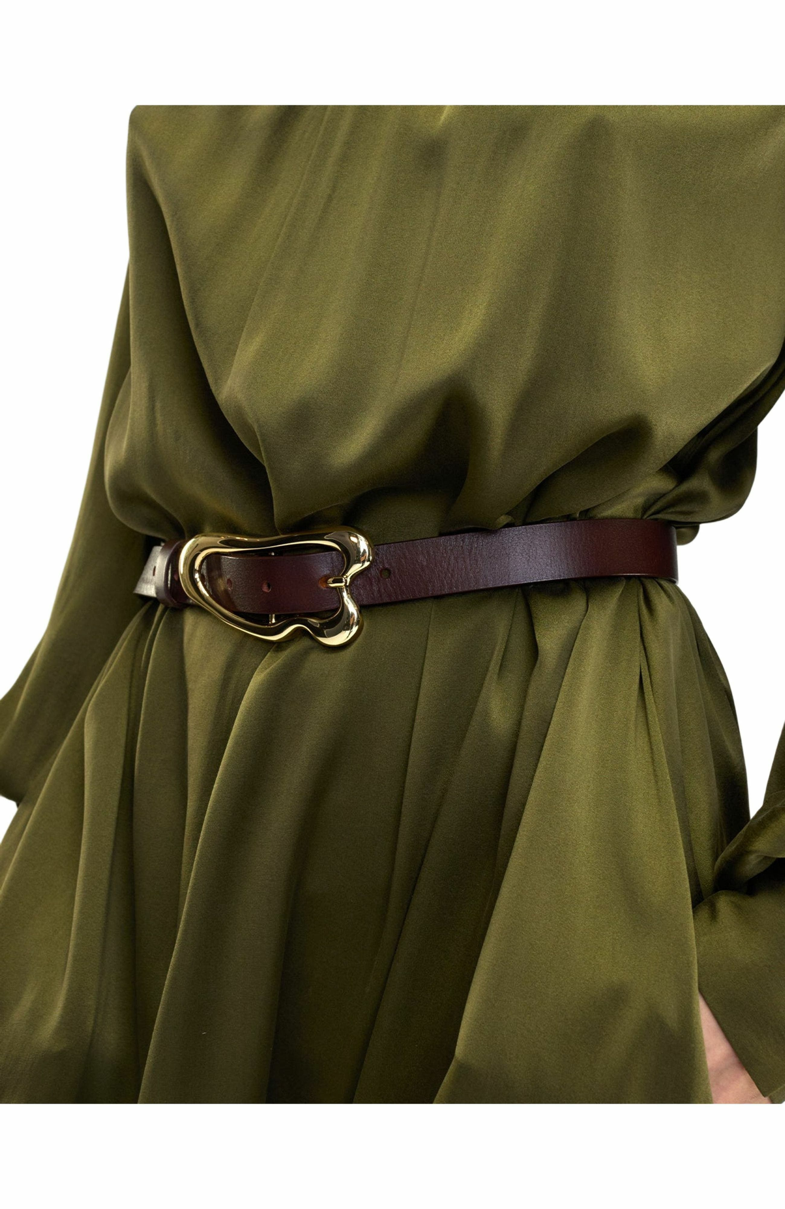 Cynthia Rowley Signature Thin Buckle Belt in Brown at Nordstrom - 2