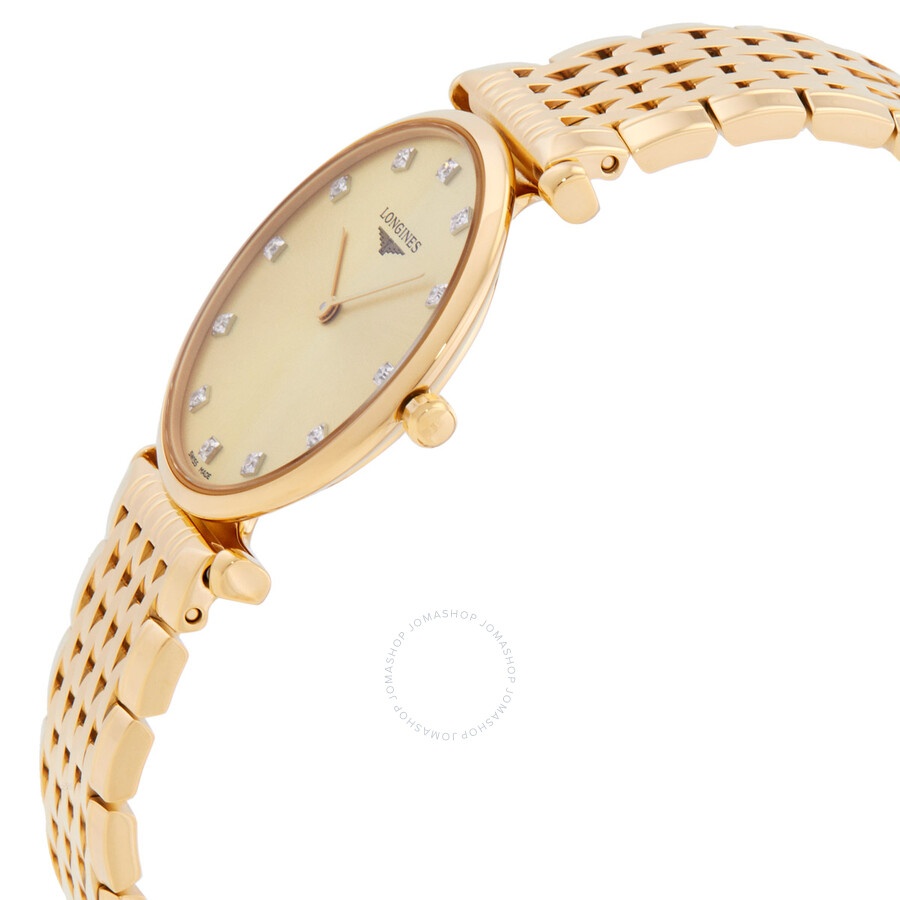 Longines La Grande Classique Quartz Diamond Gold Dial Ladies Watch L4.512.2.37.E - 2