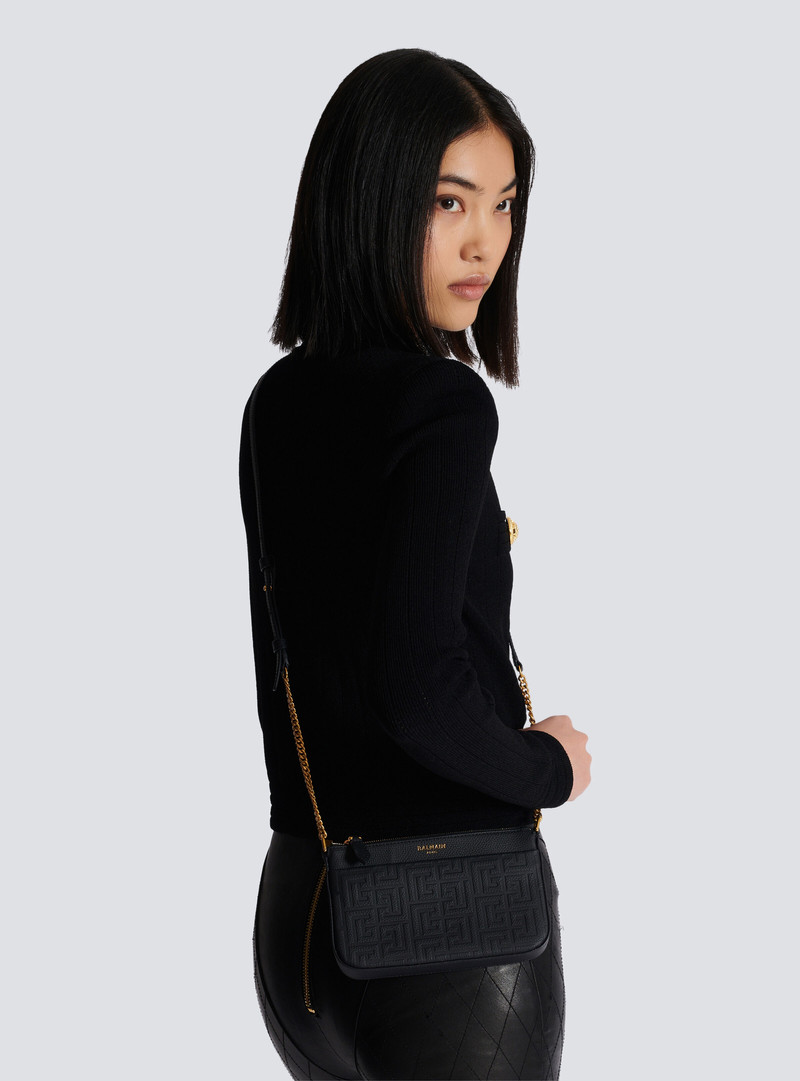 1945 Soft zipped mini bag in embossed grained calfskin with a PB Labyrinth monogram 8