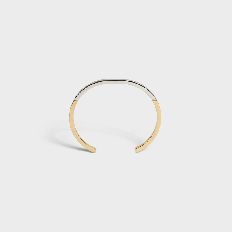 SIMPLE FORMS SILVER BRACELET IN BRASS WITH RHODIUM AND GOLD FINISH 1