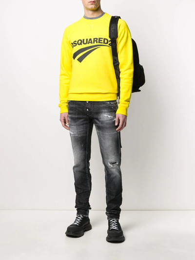 DSQUARED2 ripped low-rise slim-fit jeans outlook