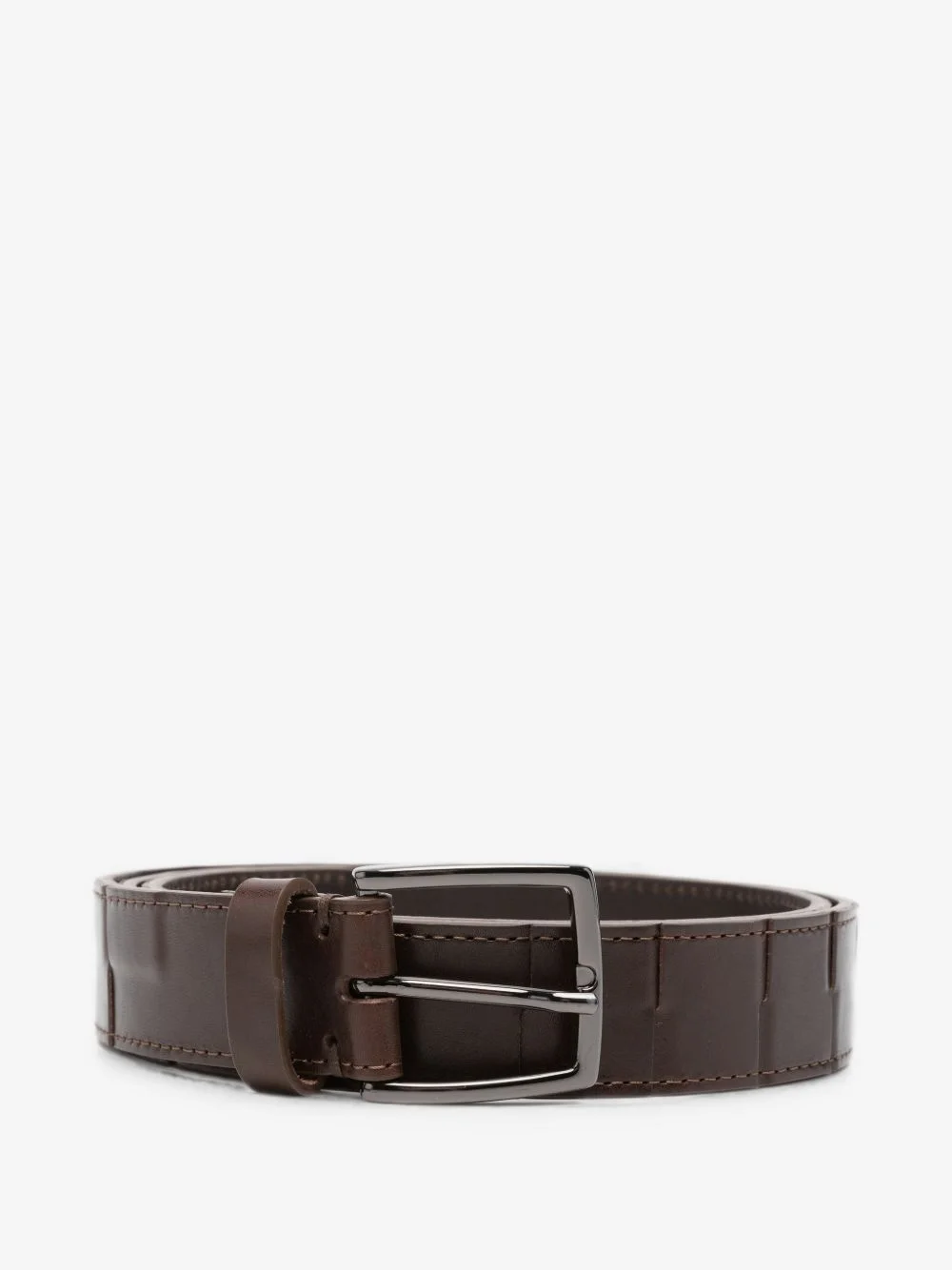 textured leather belt - 1