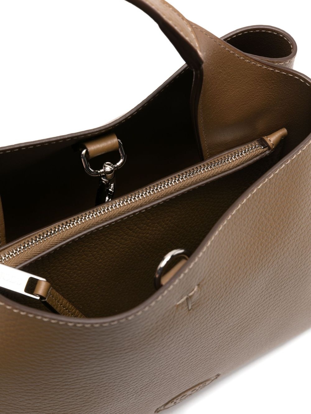 leather T-logo tote bag - 5