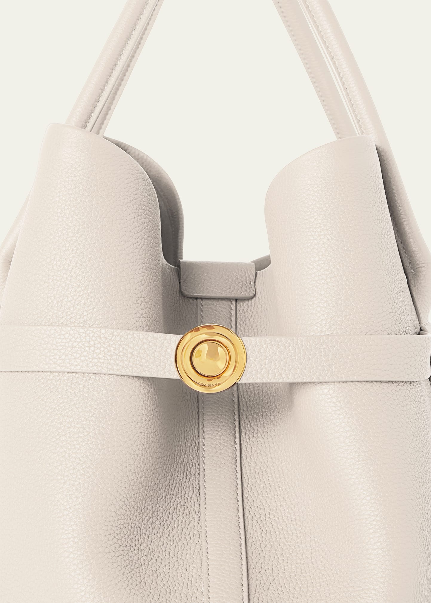 Ghiera Grained Leather & Cashmere Tote Back - 5
