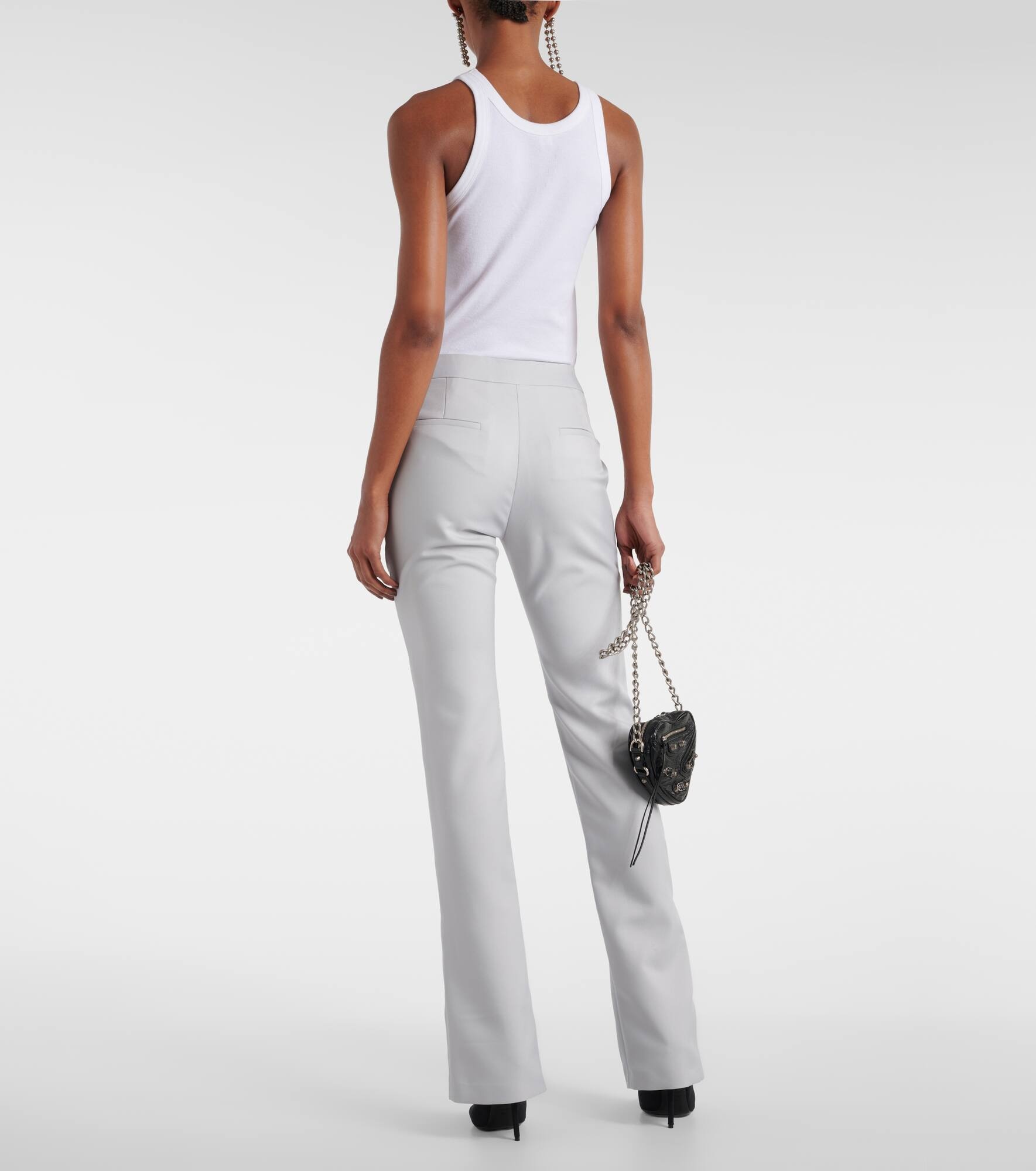 Mid-rise technical flared pants - 3