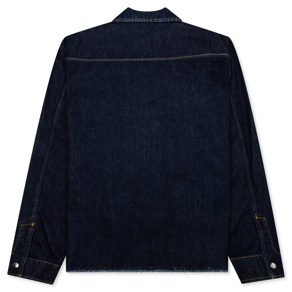 ZIPPED DENIM SHIRT - NAVY BLUE - 2