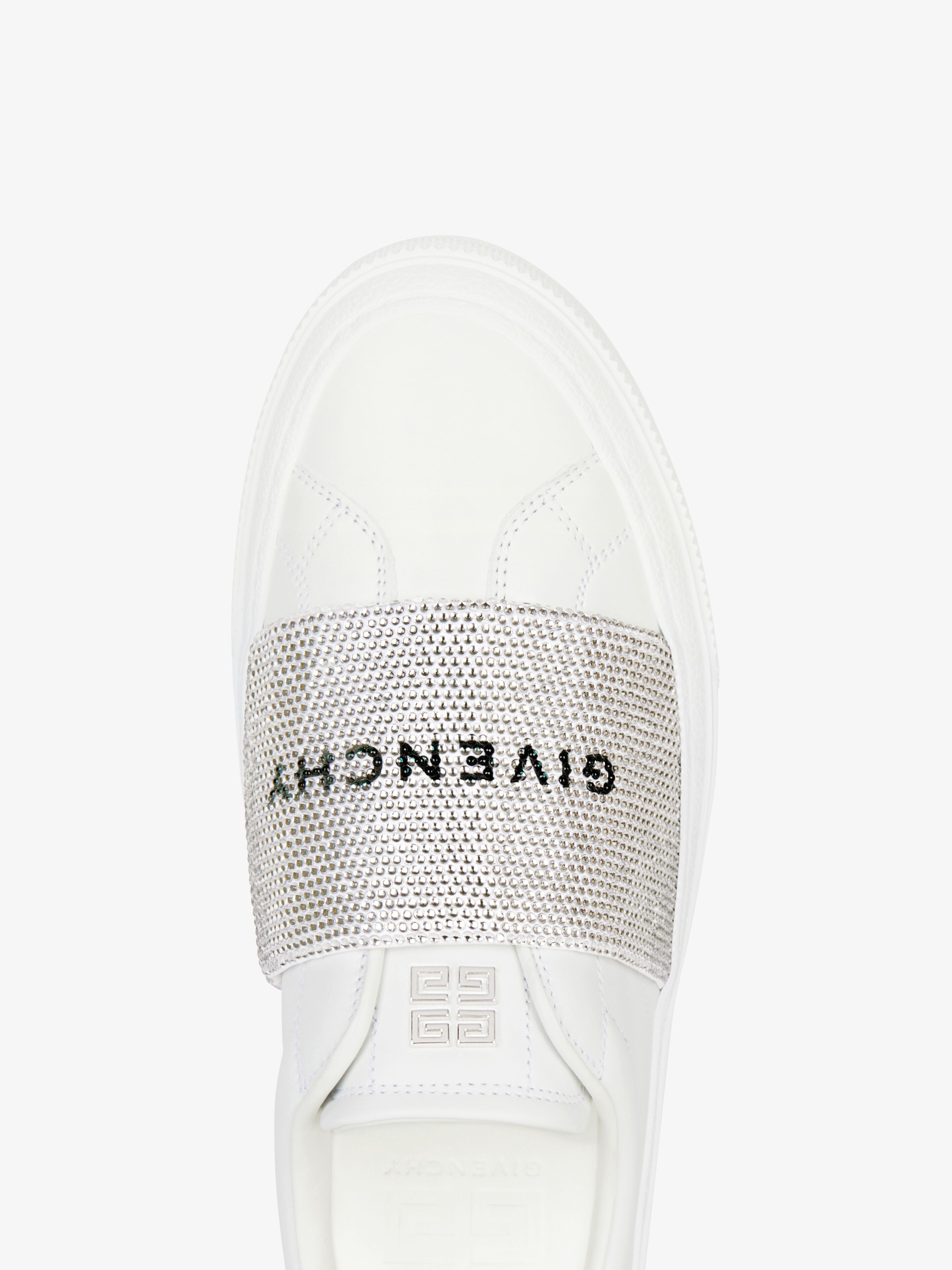 CITY SPORT SNEAKERS IN LEATHER WITH STRASS STRAP - 6