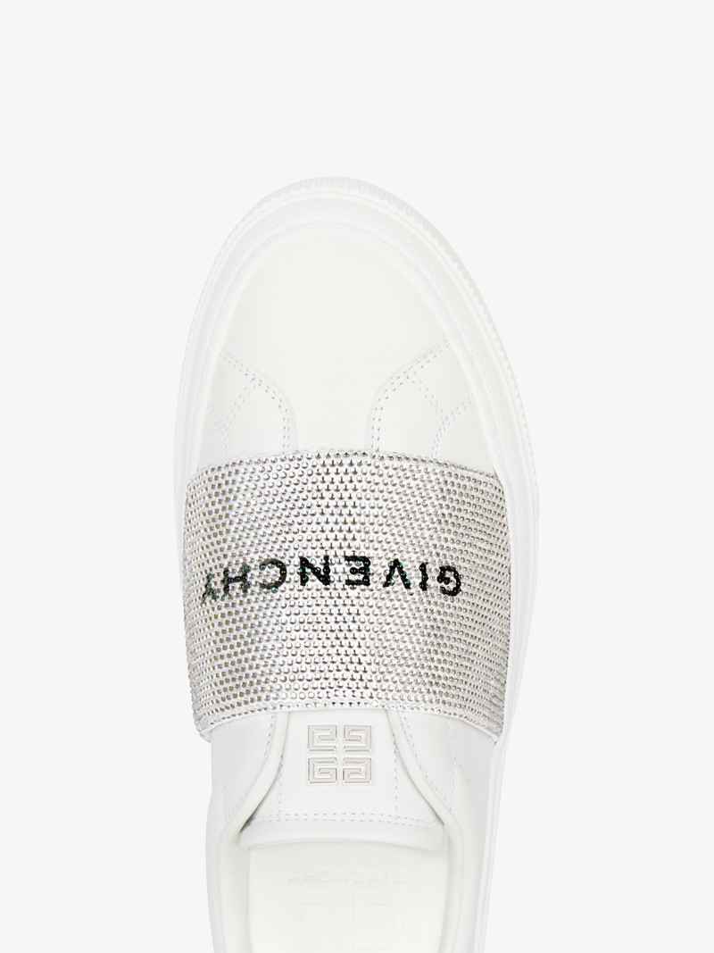 CITY SPORT SNEAKERS IN LEATHER WITH STRASS STRAP 6