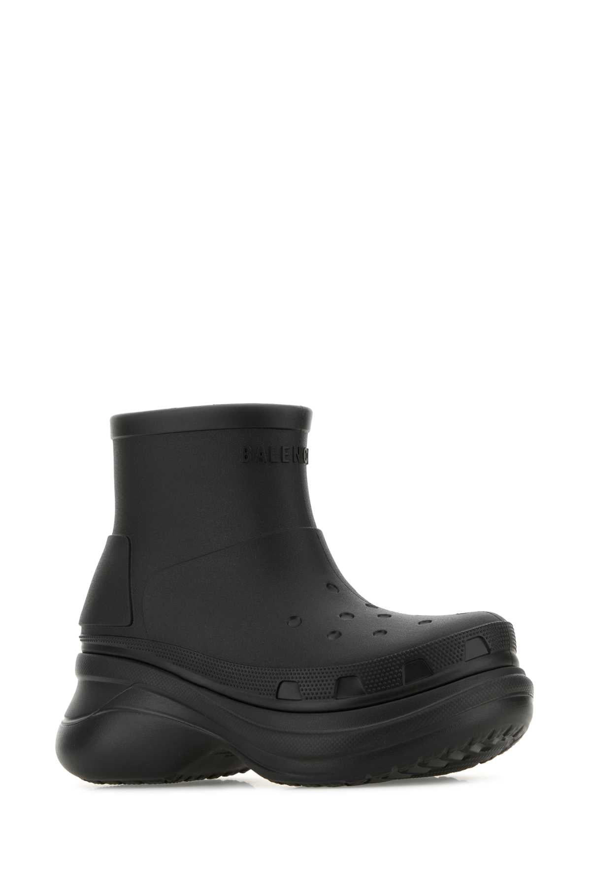 Balenciaga Women Black Rubber Balenciaga X Crocsâ„¢ Ankle Boots - 2