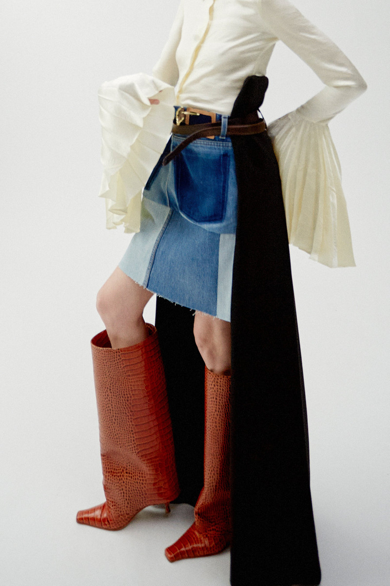 DANA ALTA CROC-EFFECT KITTEN HEEL CYLINDER BOOTS CROC 5