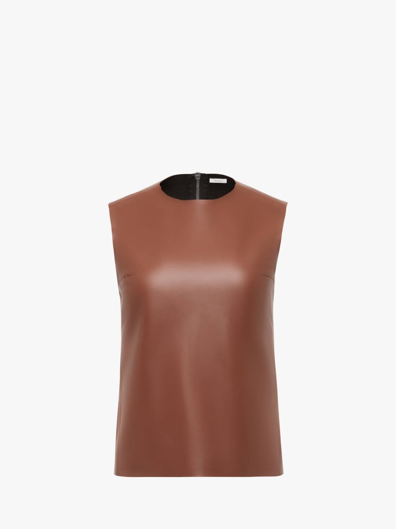 SLEEVELESS LEATHER TOP - 1
