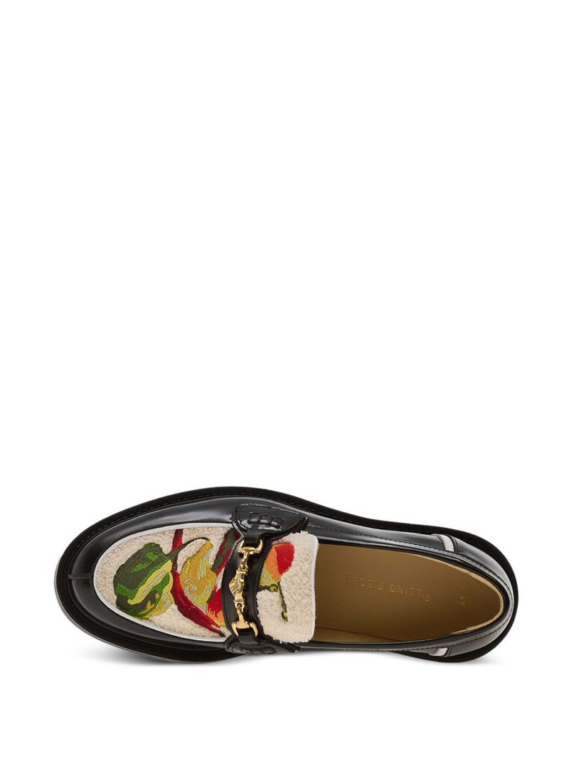 embroidered chain loafers 4