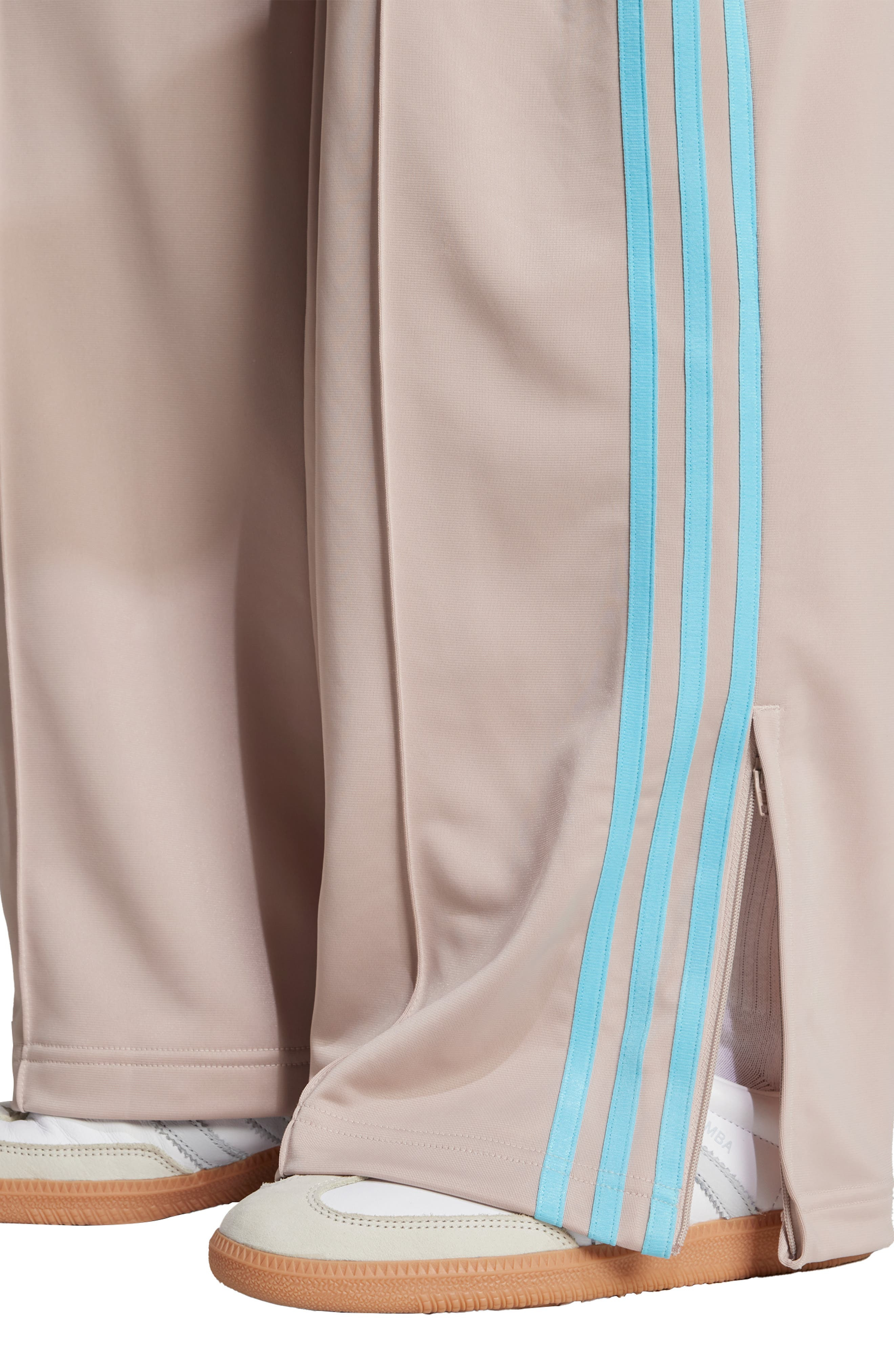 adidas Firebird Recycled Polyester Track Pants in Wonder Taupe/Blue at Nordstrom - 3