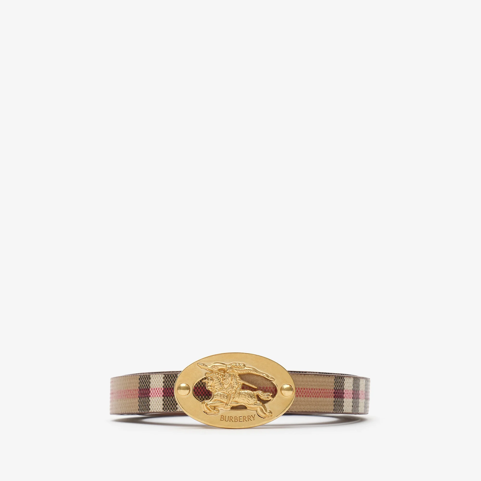 Thin Reversible Check Oval Belt - 1