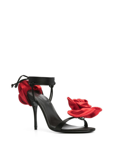 MAGDA BUTRYM 105mm floral-appliquÃ© satin sandals outlook