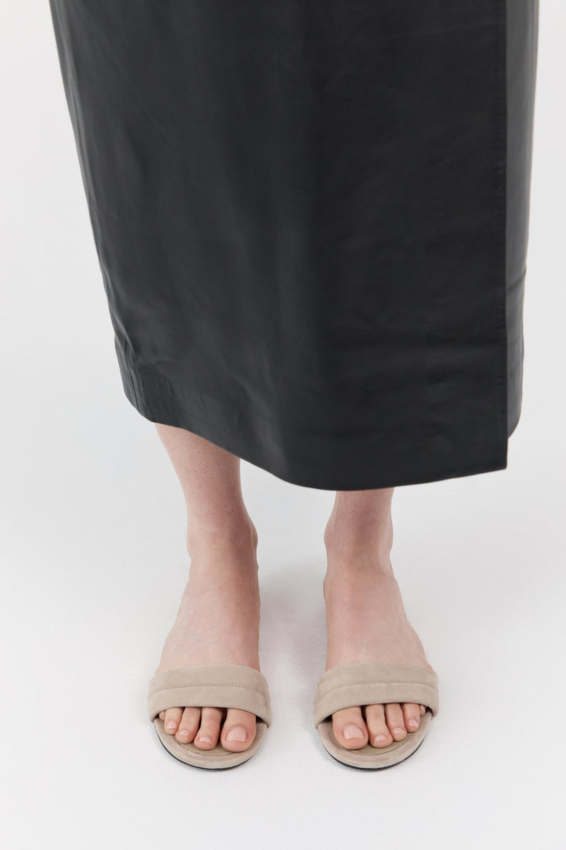Suede Stitch Detail Slide - Rock 3