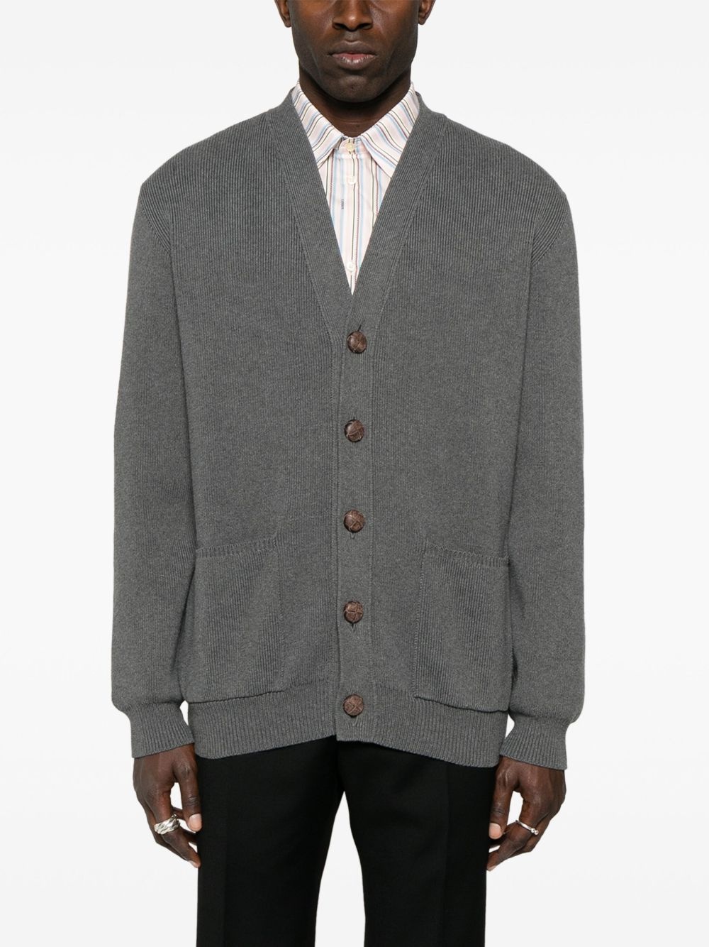 logo-appliqué cardigan - 3