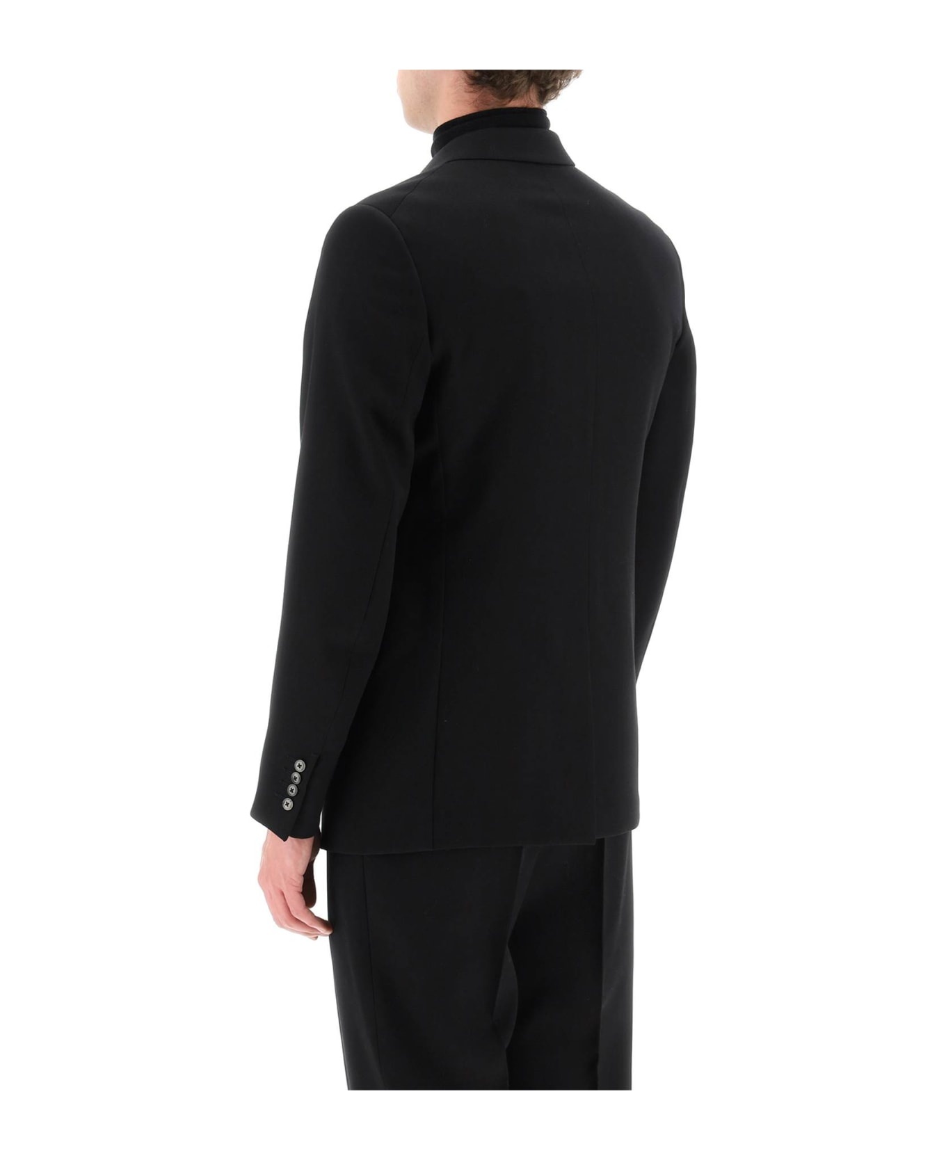 Wool Single Breast Blazer Jacket - 3