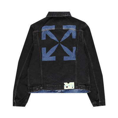 Off-White Off-White Stencil Slim Denim Jacket 'Black/Medium Blue' outlook