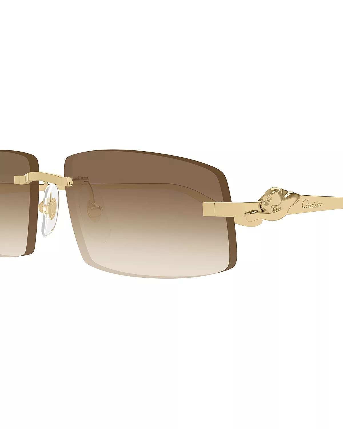 Panthère Classic Rimless Rectangle Sunglasses, 58mm - 3