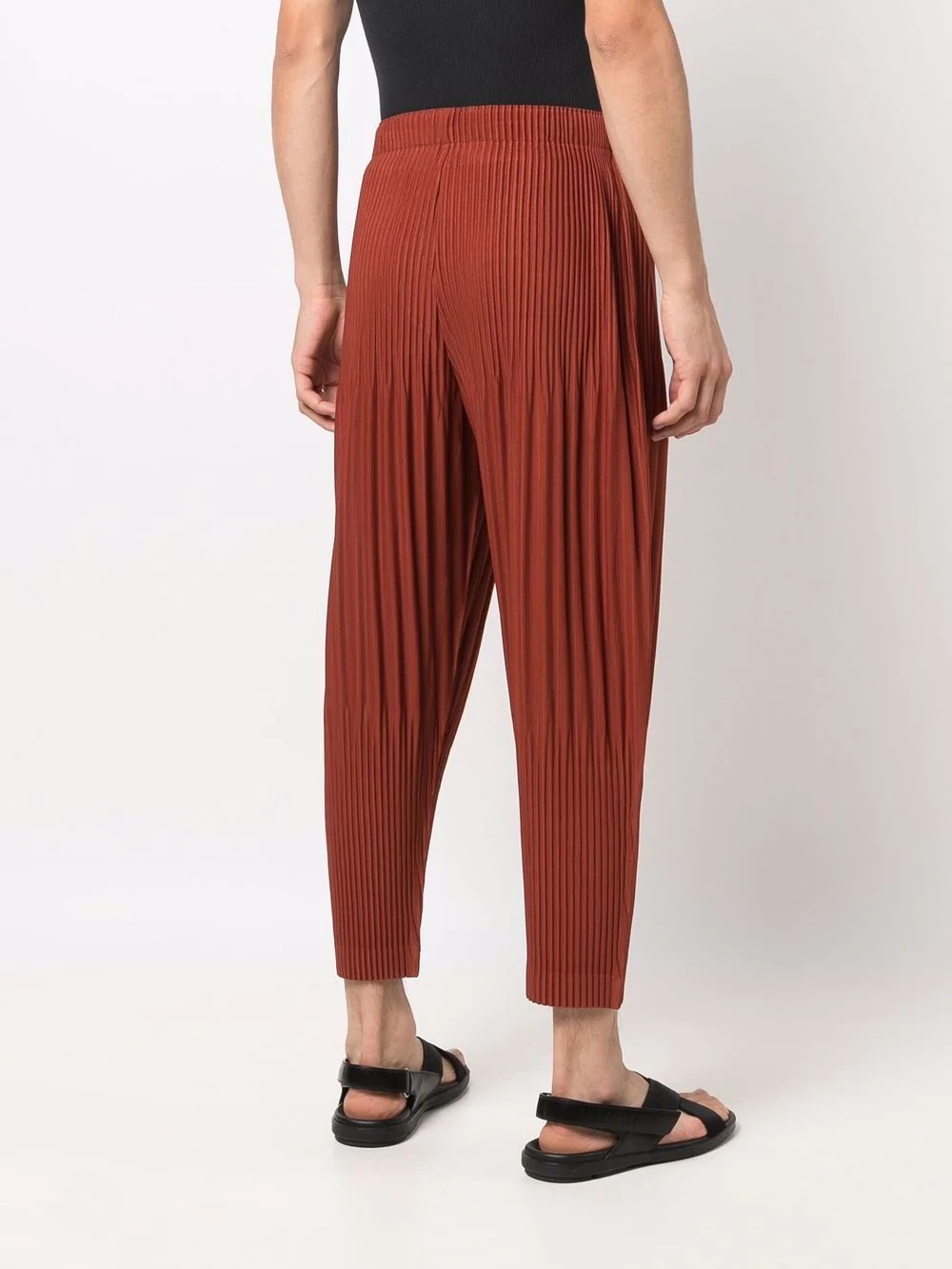 pleated straight-leg trousers - 4