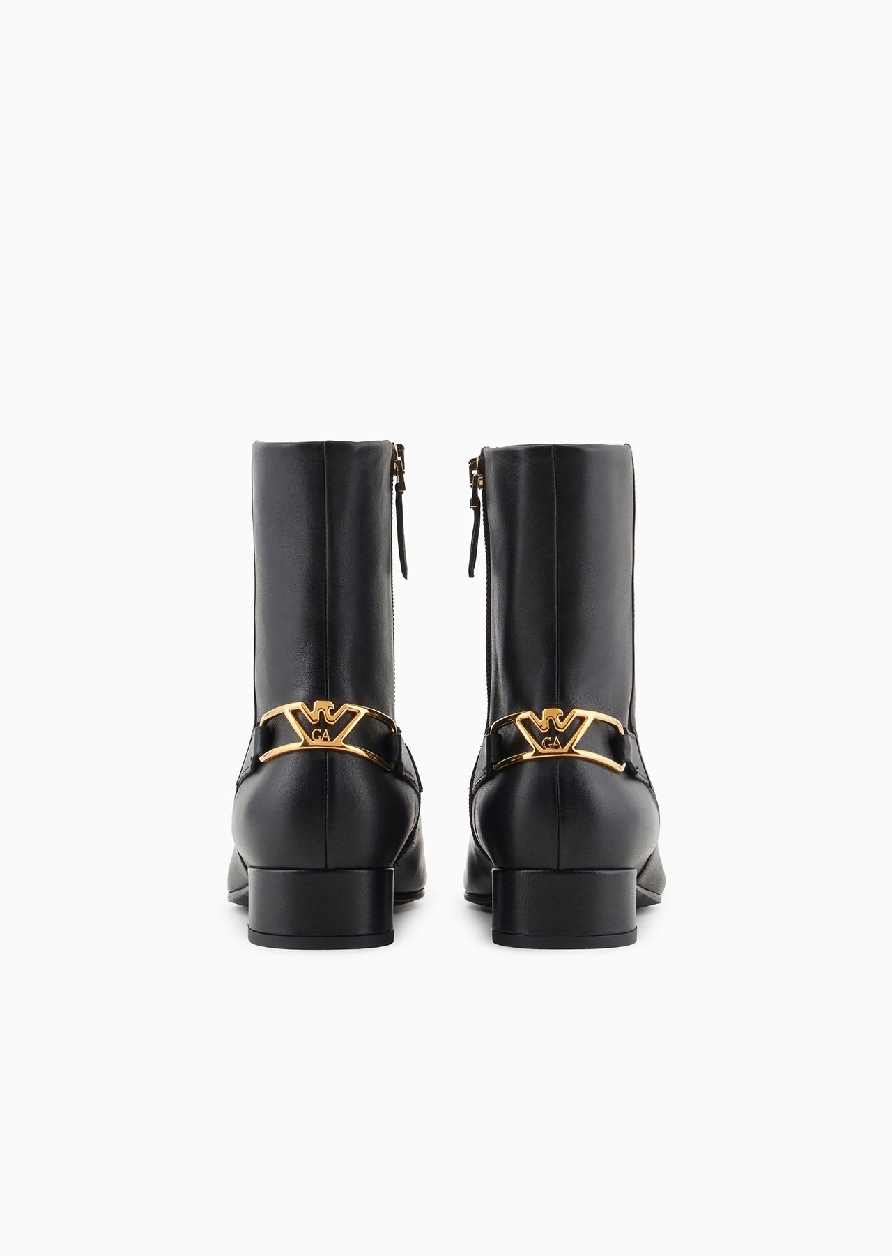 Nappa-leather ankle boots with an eagle plate - 3