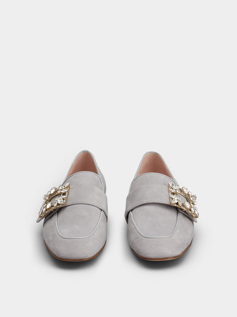 Mini Broche Vivier Buckle Loafers in Suede 7