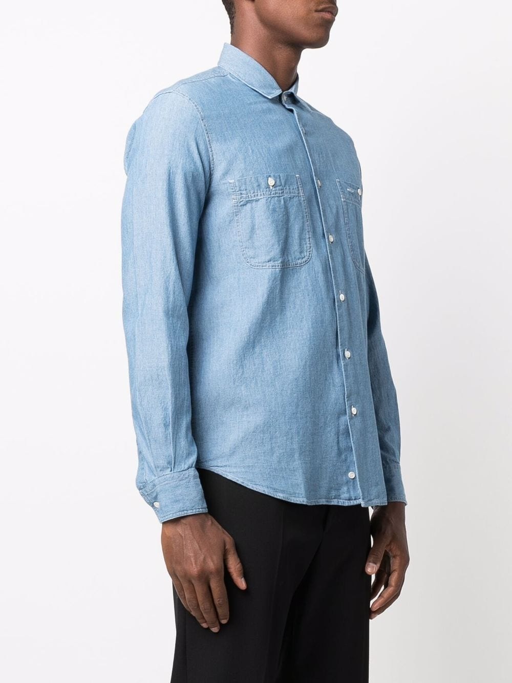 denim button-down shirt - 3