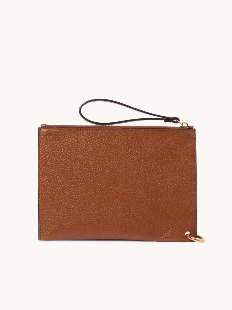 Chloé CHLOÉ SPIN ZIPPED POUCH IN GRAINED LEATHER outlook