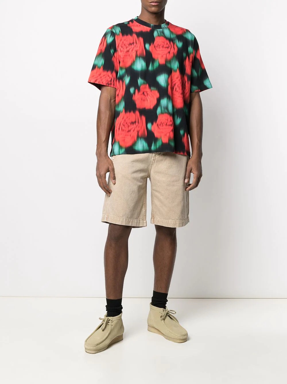 floral-print blur-effect T-shirt - 2