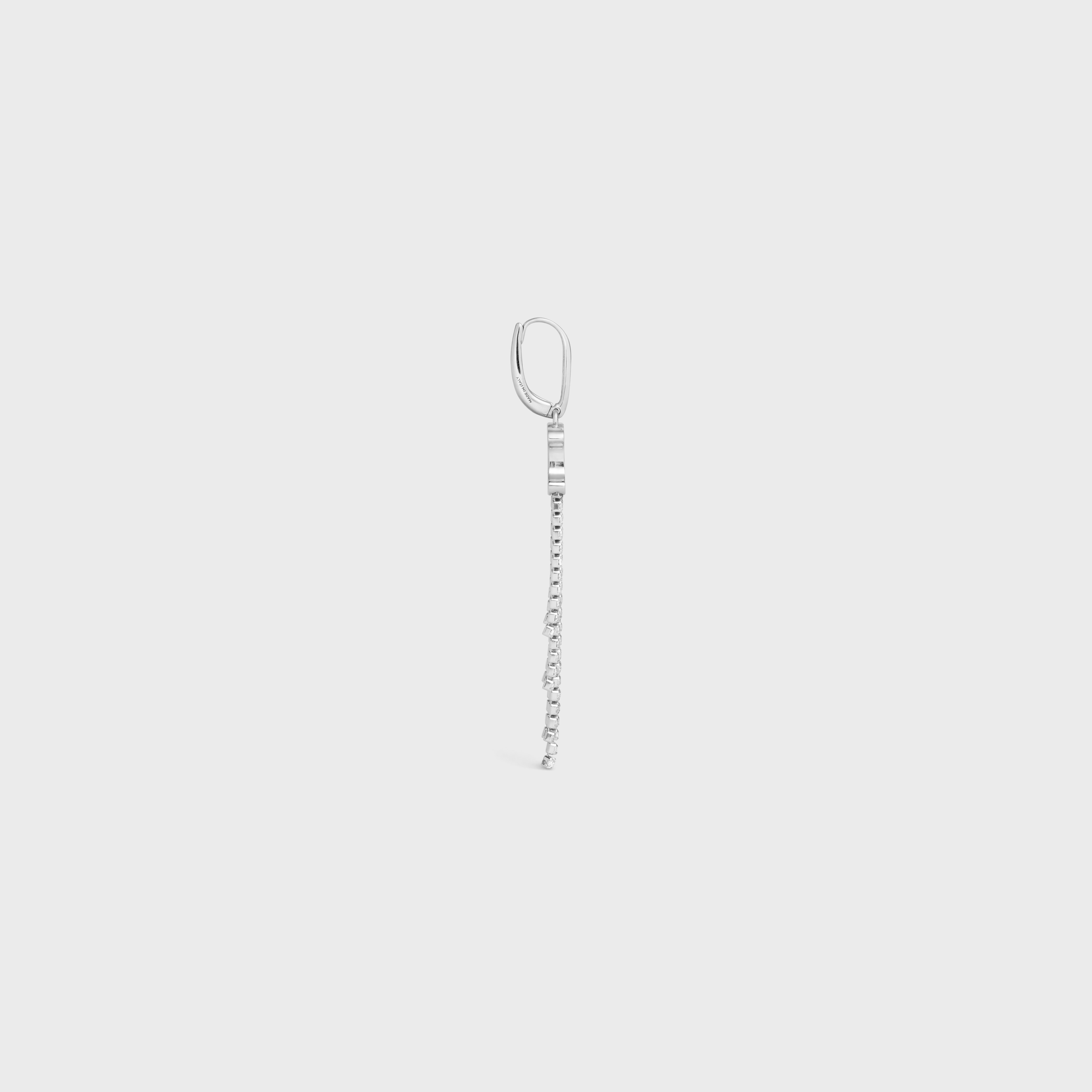 Triomphe Fringe Earring in Brass with Rhodium finish and Strass - 3