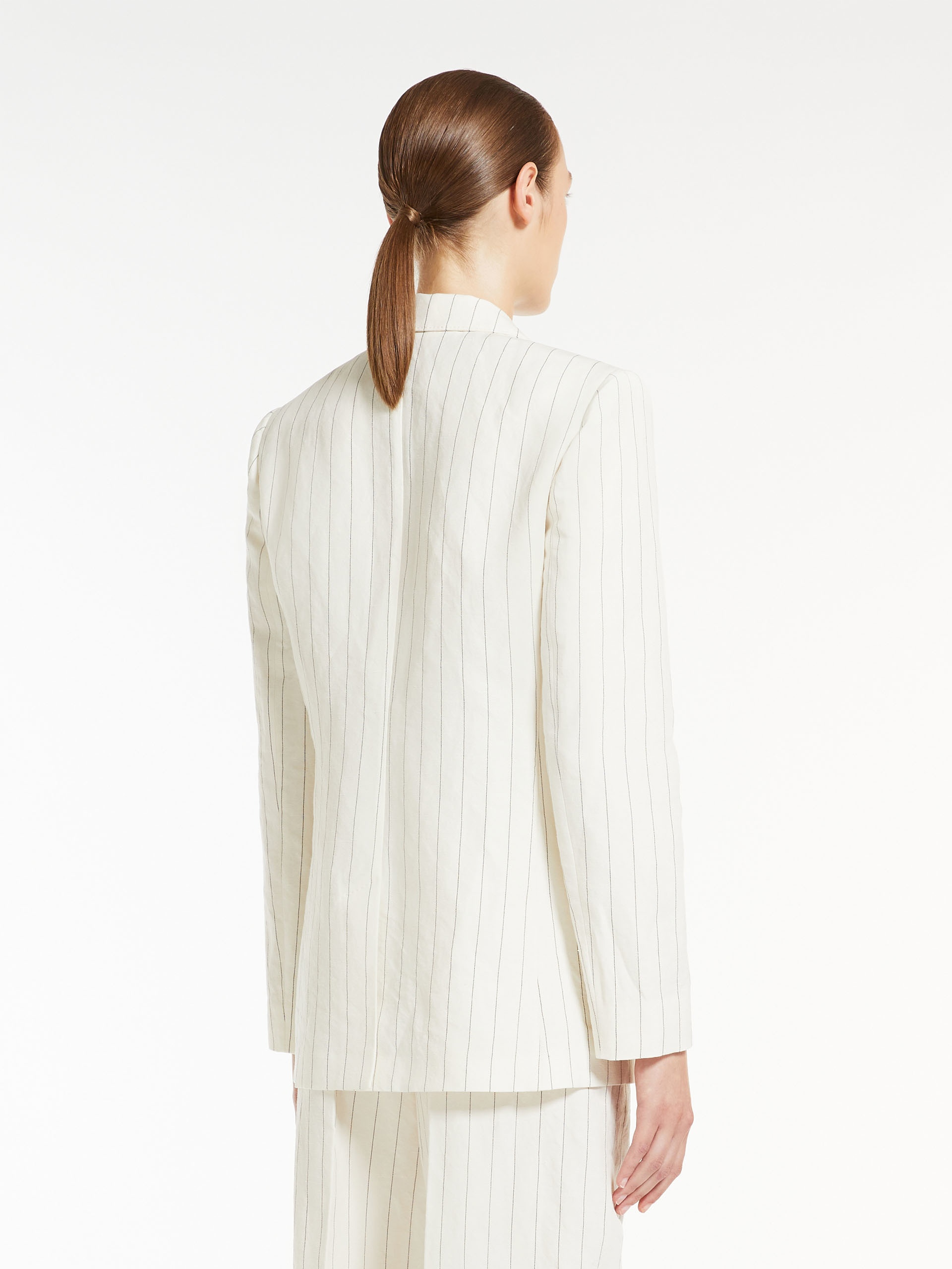 MICRON Single-breasted blazer in pinstriped canvas - 4