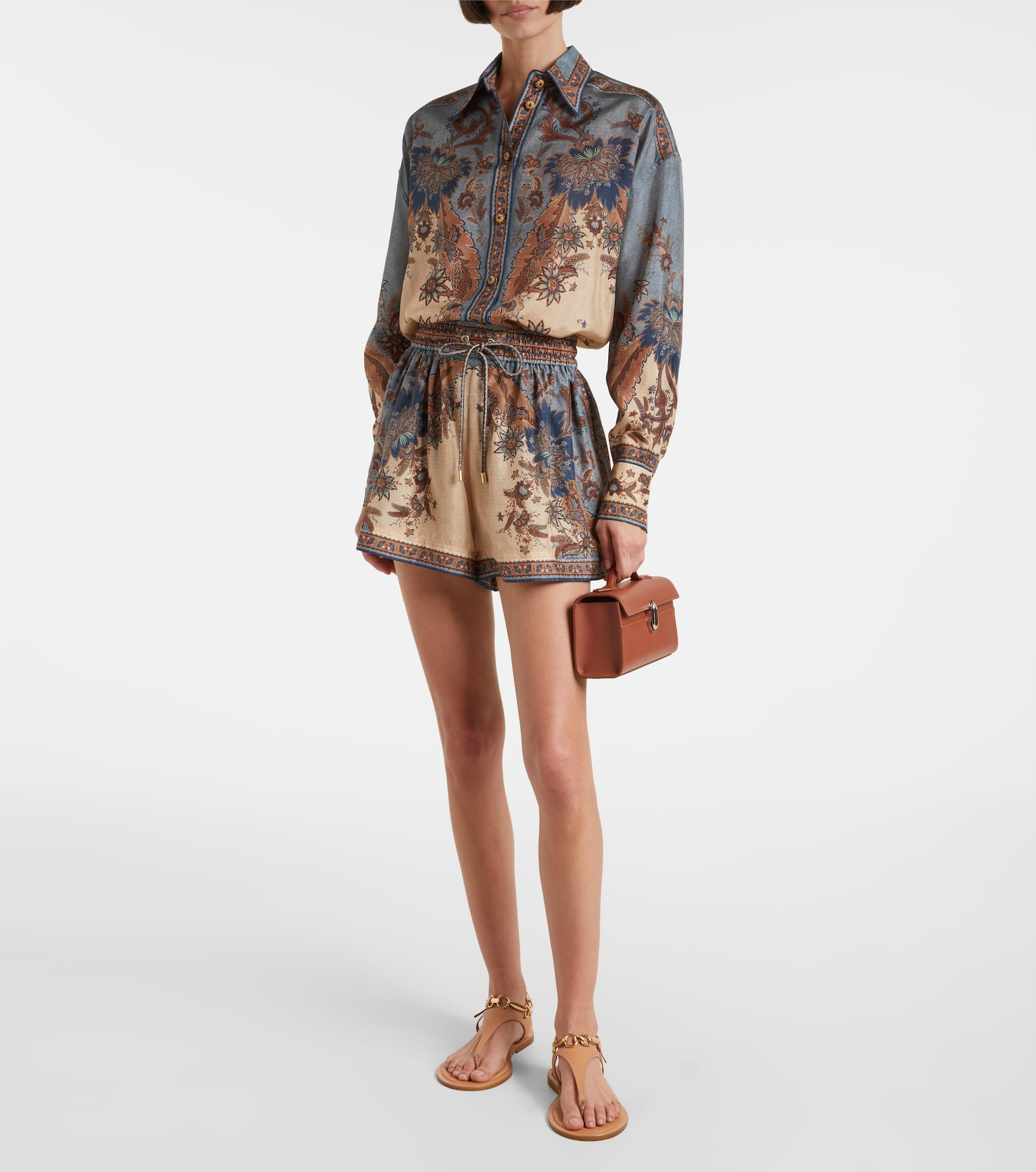 Paisley silk shorts - 2
