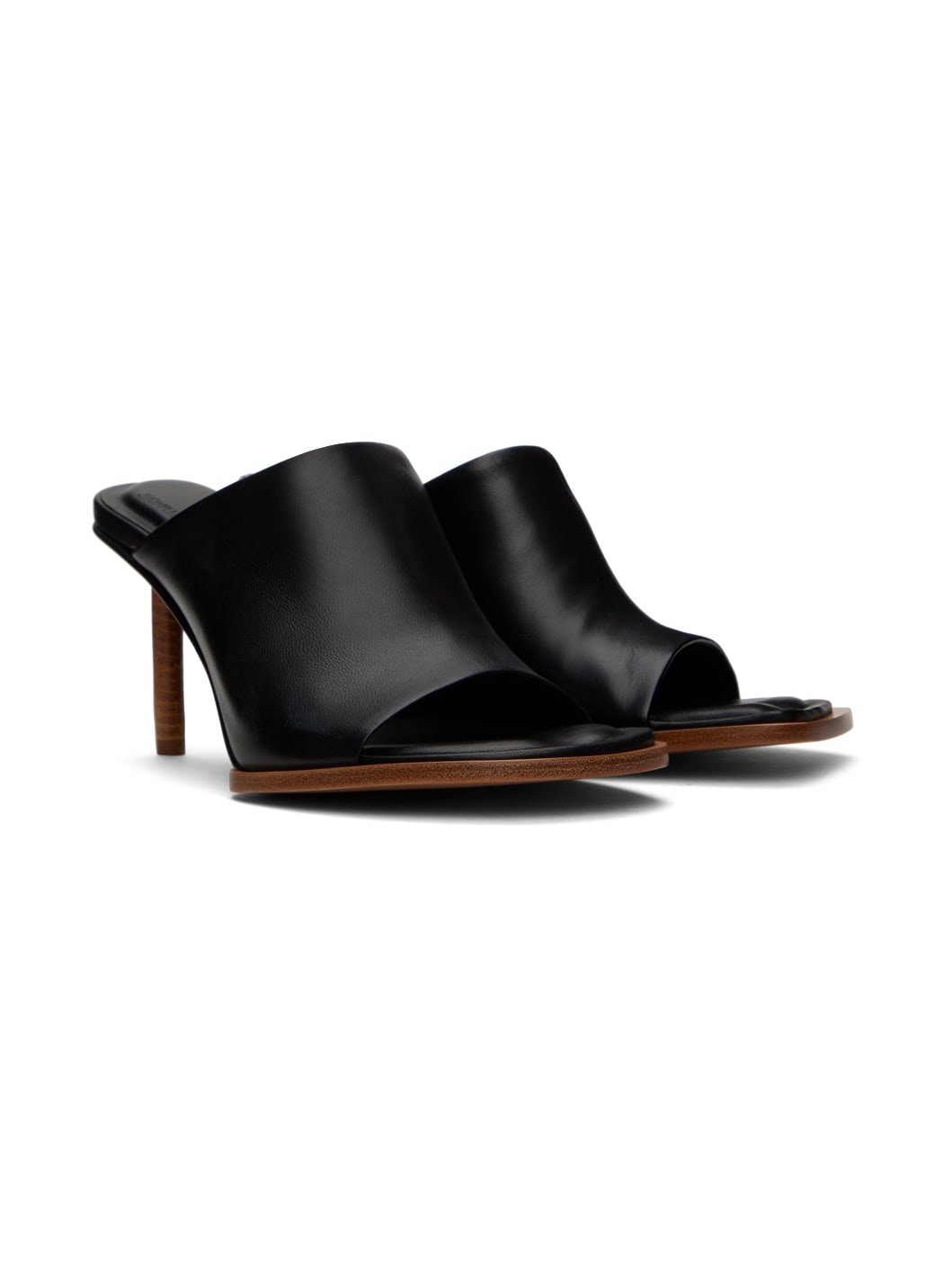 Black 'Les mules rond carré' Heeled Sandals - 4