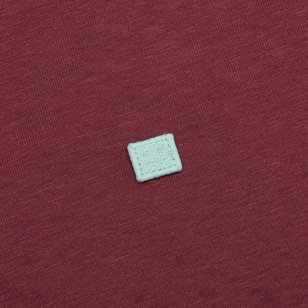 CREW NECK T-SHIRT - WINE RED - 3