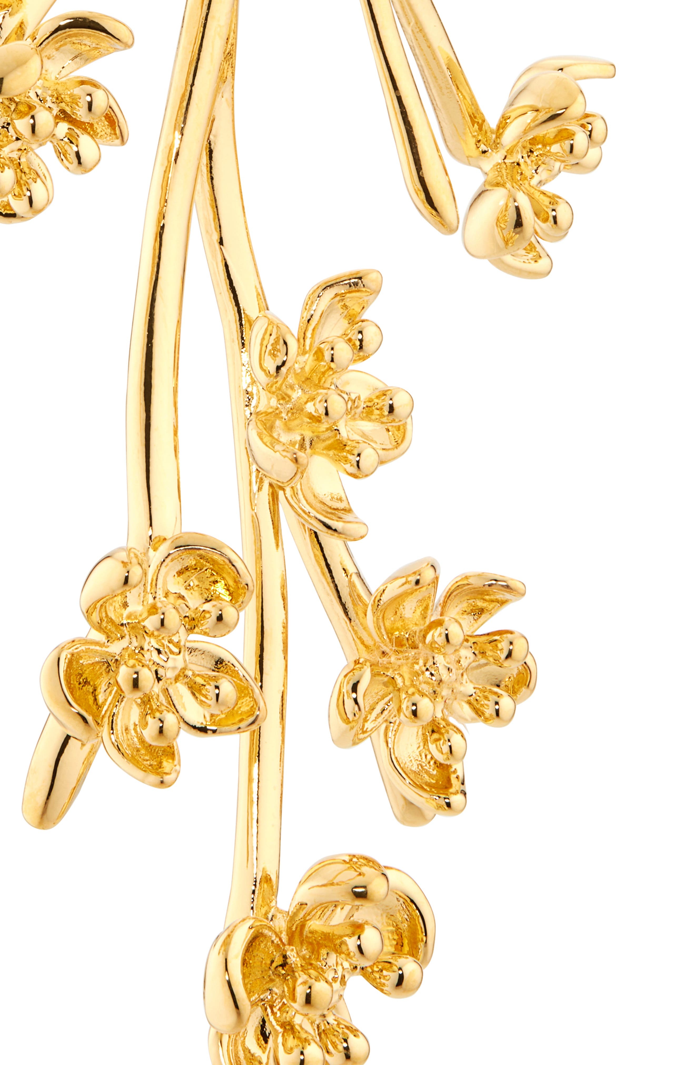 Oscar de la Renta Cherry Blossom Branch Earring in Yellow Gold at Nordstrom - 6