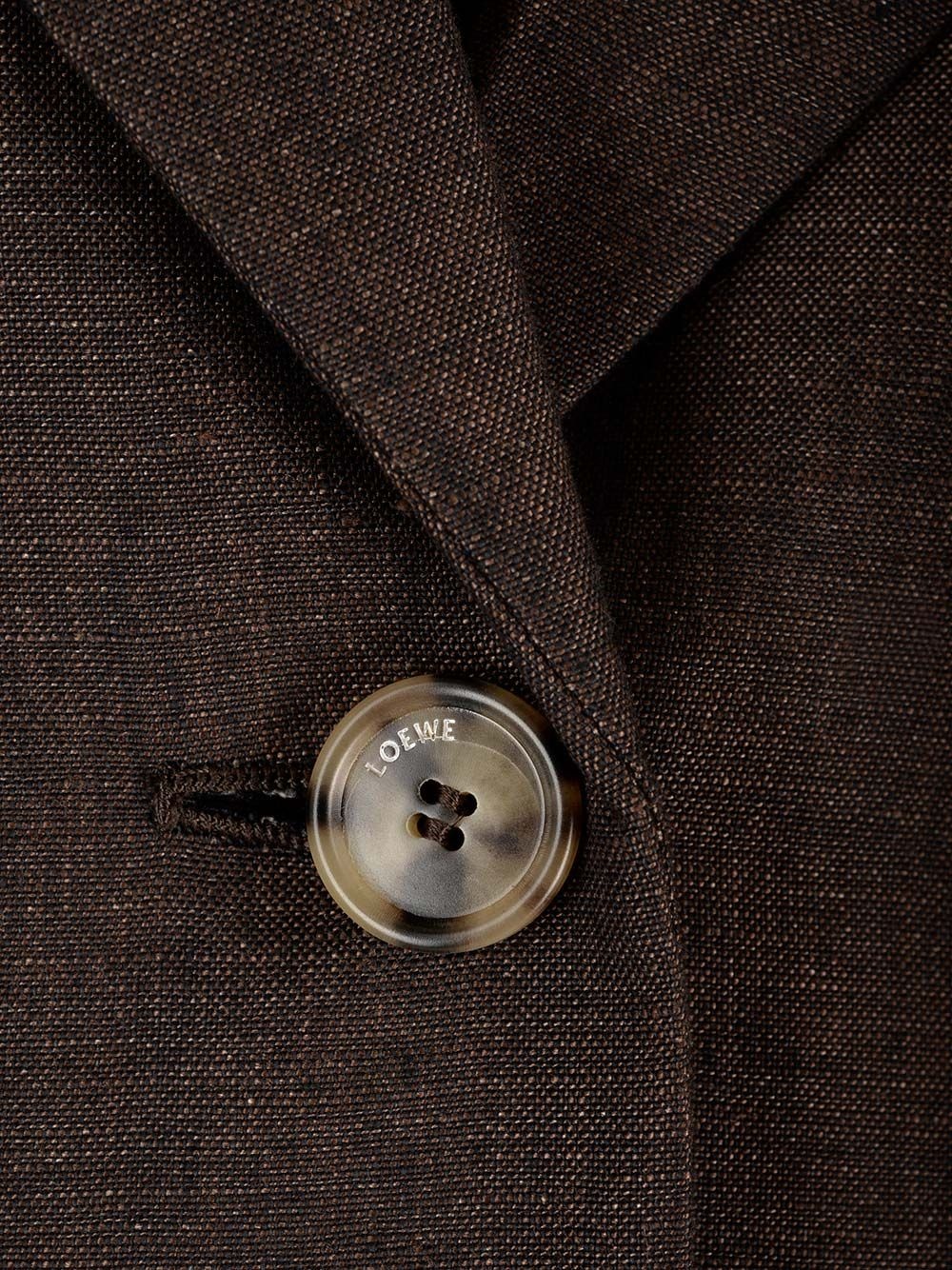 Linen Single-Breasted Tailored Jacket Jackets Brown - 7