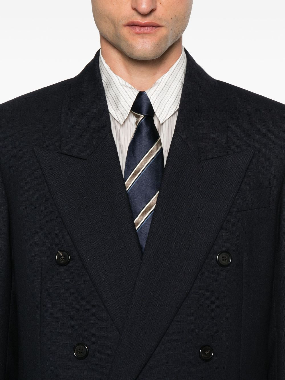double-breasted wool blazer - 5