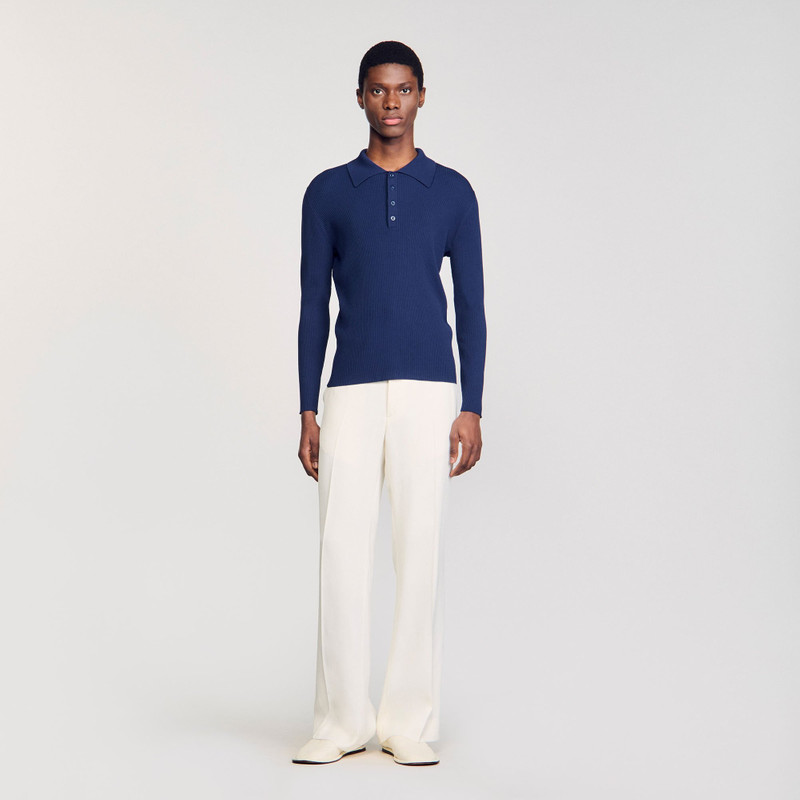 Sandro RIB KNIT POLO SHIRT outlook