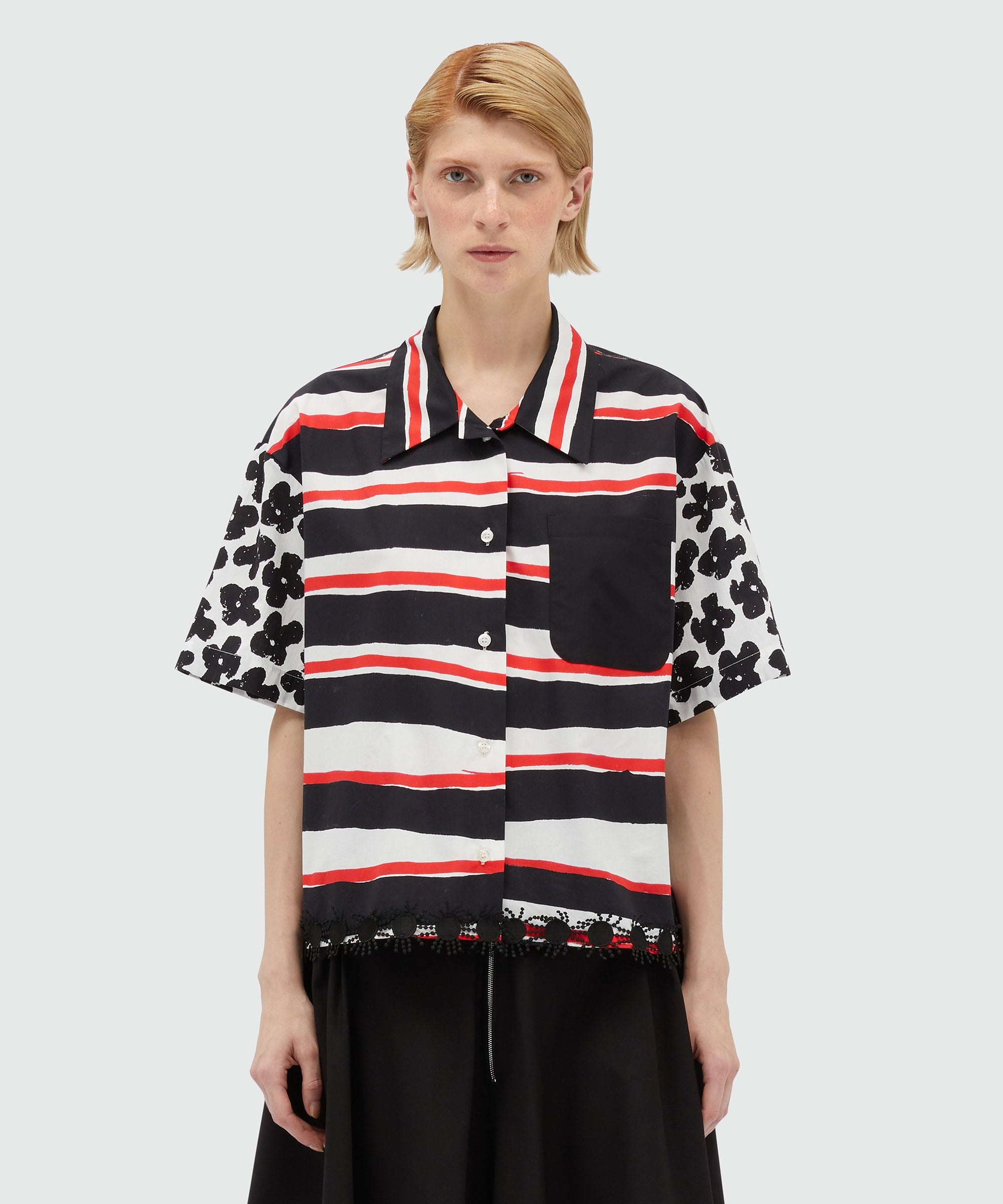 Mixed pattern poplin shirt - 2