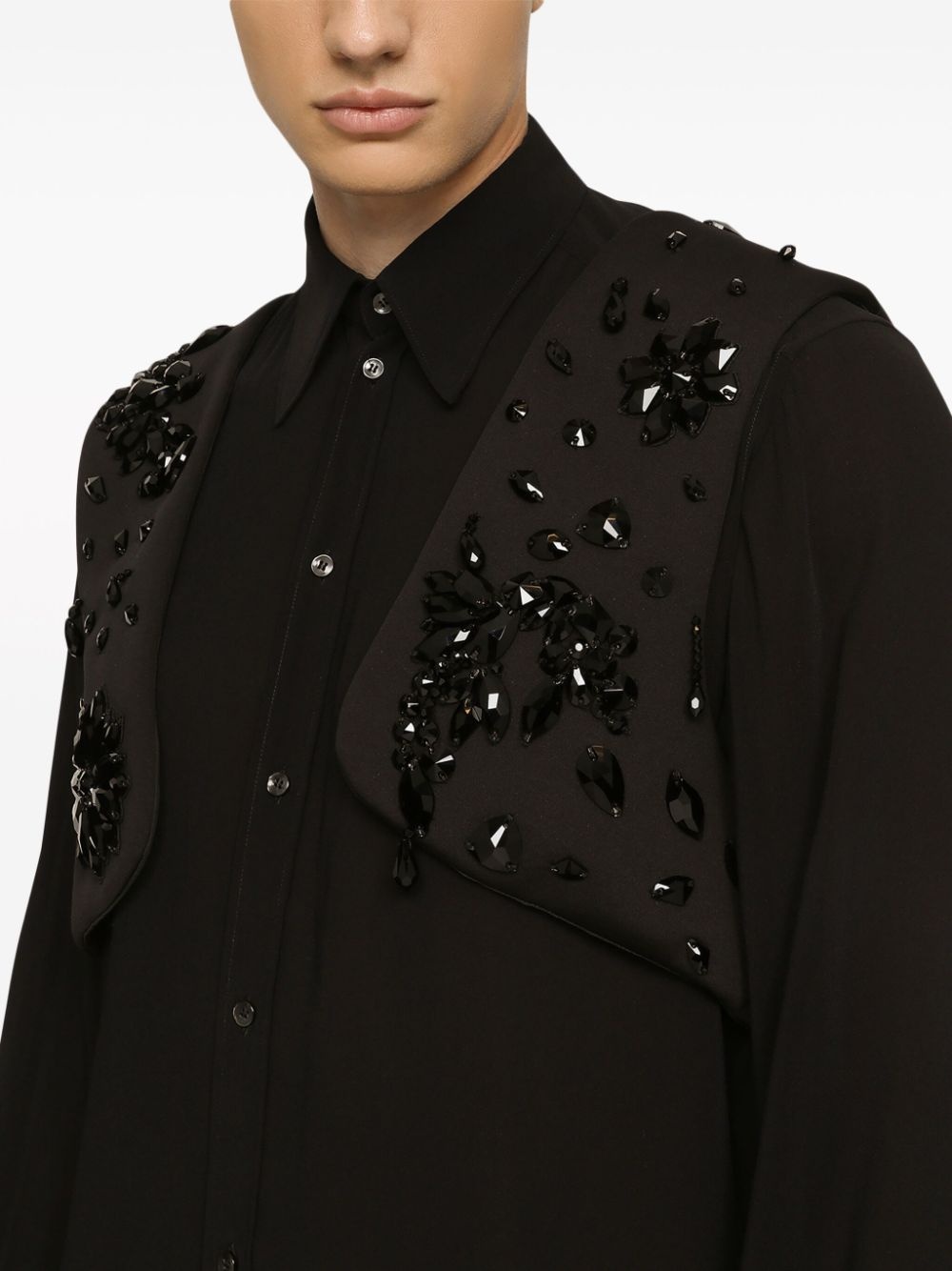 crystal-embellished crop waistcoat - 5