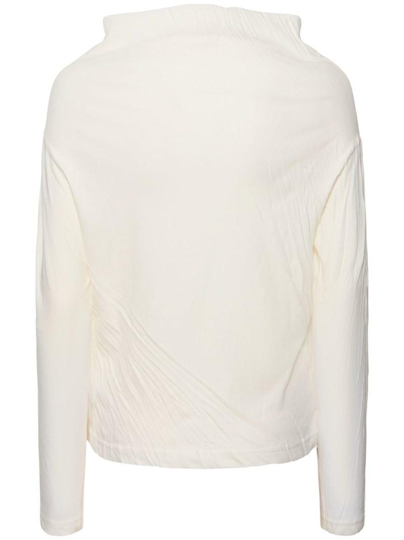 Twist jersey off neck long sleeve top - 3