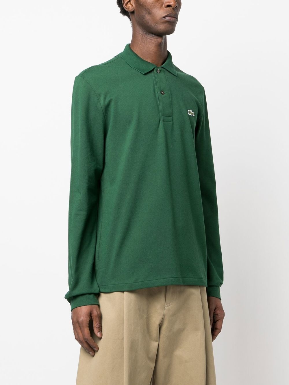logo-patch cotton polo shirt - 3