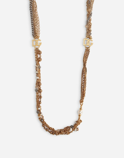 Dolce & Gabbana Long multi-strand link necklace with DG logo outlook