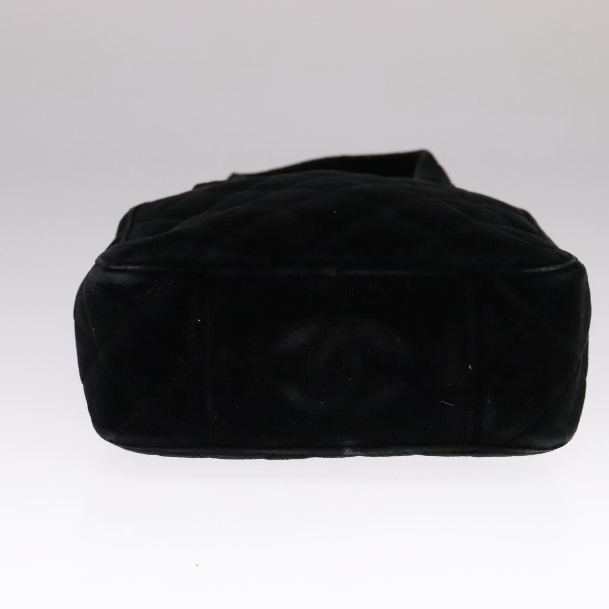 CHANEL Matelasse Hand Bag Suede Black CC - 9