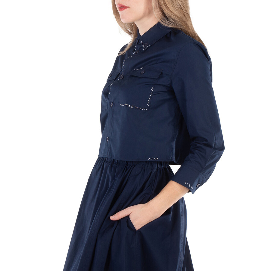 Marni Cropped Shirt With Stitching Details - 4